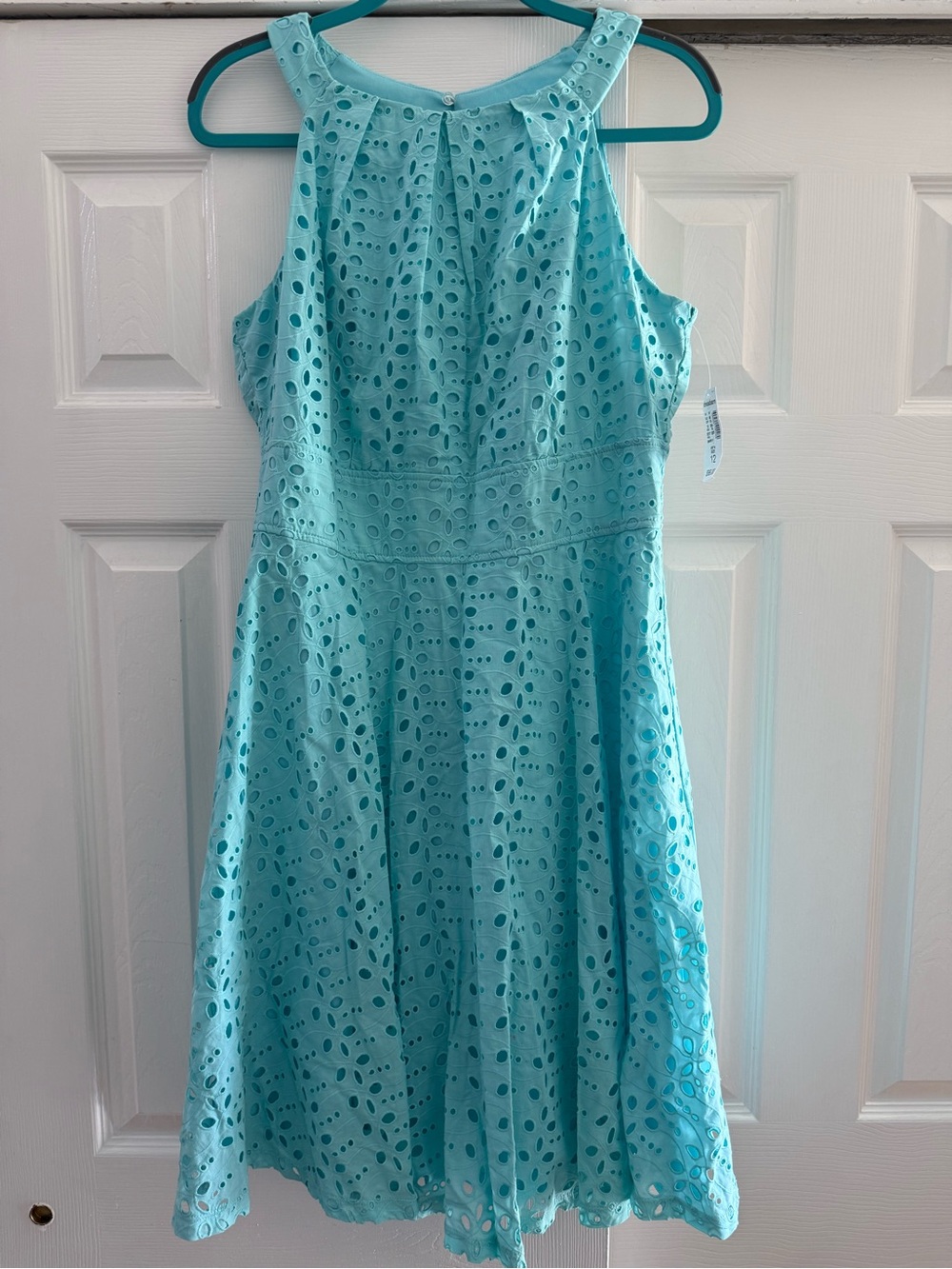 dressbarn Aqua Eyelet Midi Dress